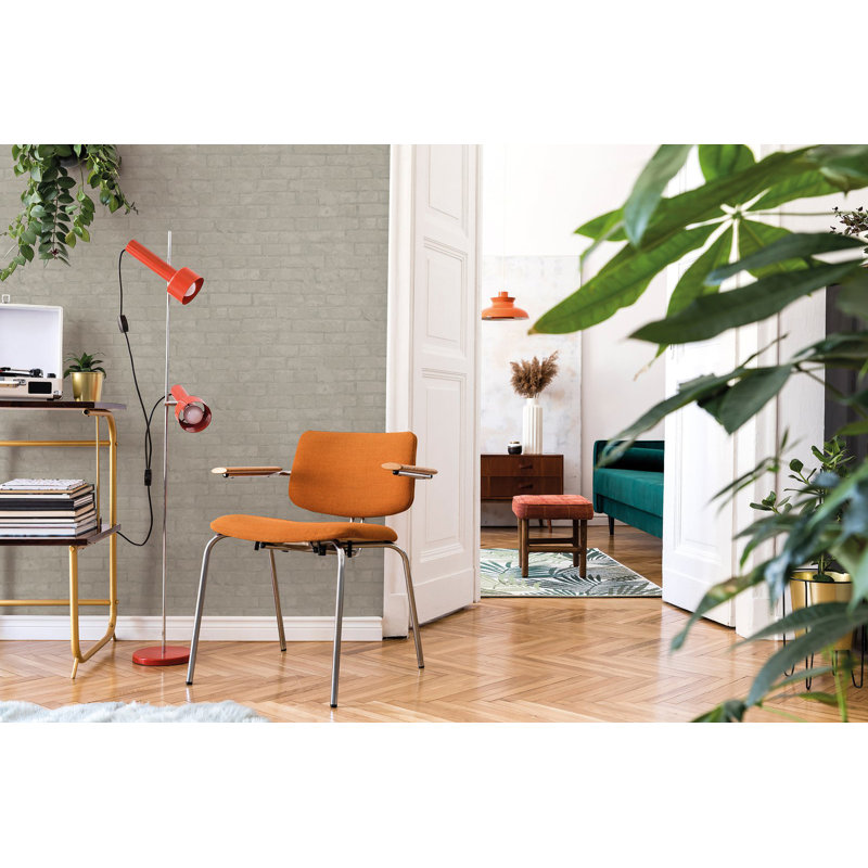 Galerie Terra Brick Design Eco Clay Wallpaper, Drak Grey