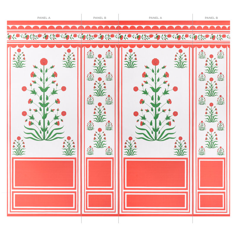 Schumacher x Marie-Anne Oudejans Royal Poppy Panel B, Red