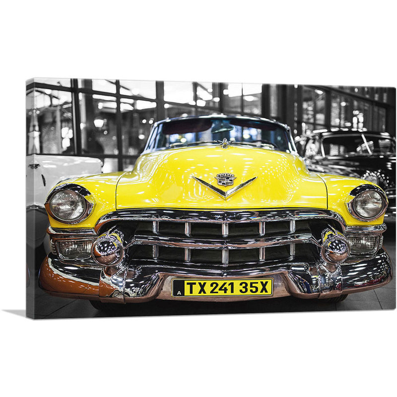 New York City Old Vintage Yellow Cabine - reproduction de photo sur toile tendue, H 18 po x l 26 po x P 1,5 po