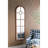 24X79" Half-Round Elongated Mirror With Decorative Window Look Classic Architecture Style Solid Fir Wood Interior Decor