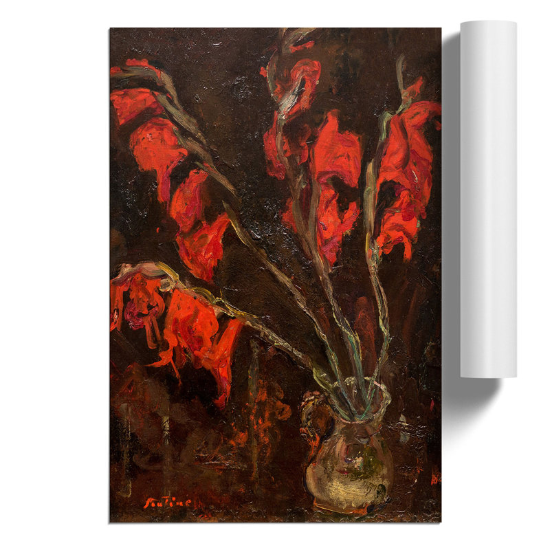 Red Flowers by Chaim Soutine - No Frame Painting, 59cm H x 42cm W x 0.1cm D
