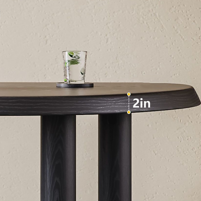 Modern Solid Wood Desk with Ergonomic Edge