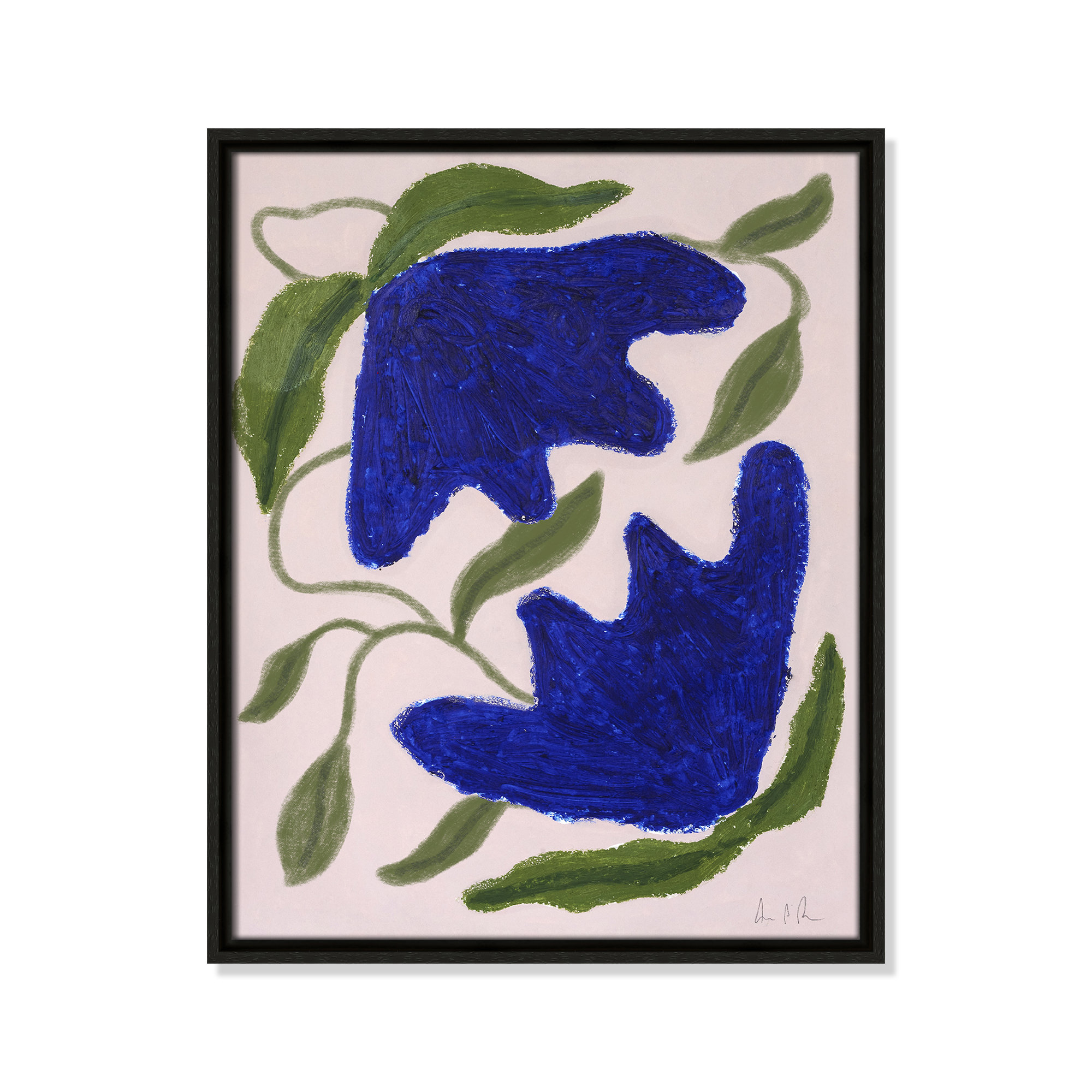 Blue Anemones No. 02 Print by Camilla Bergqvist, 21.5" H x 17.5" W, Espresso