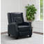 Fauteuil inclinable en cuir, bleu marine-188580320