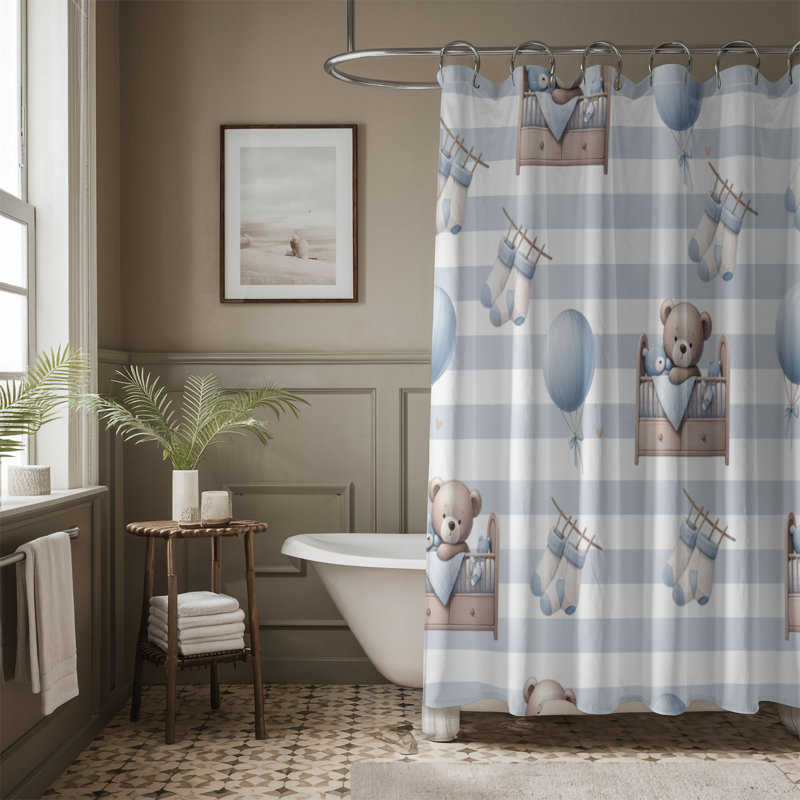 Rideau de douche Snug Bear, H 74 po x l 71 po