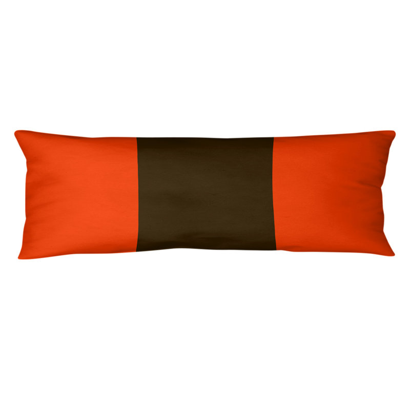 Oreiller pour le corps à rayures en polyester / polyester, Adames Football, Orange / brun / orange