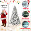 Arbre de Noël floqué, 551 pointes en PVC, fil à mémoire dépliable, assemblage facile et support en métal stable - décor des Fêtes enneigé-768924065
