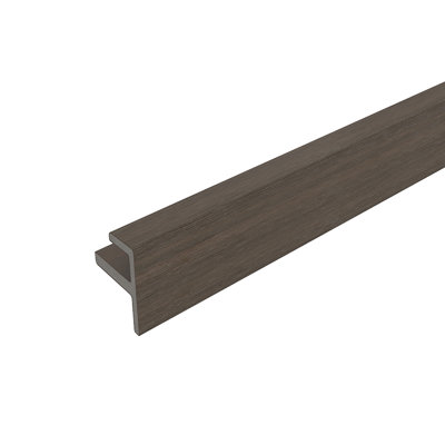 All Weather System 1.87 in. x 1.87 in. x 8 ft. Composite Siding End Trim in Brazilian Ipe