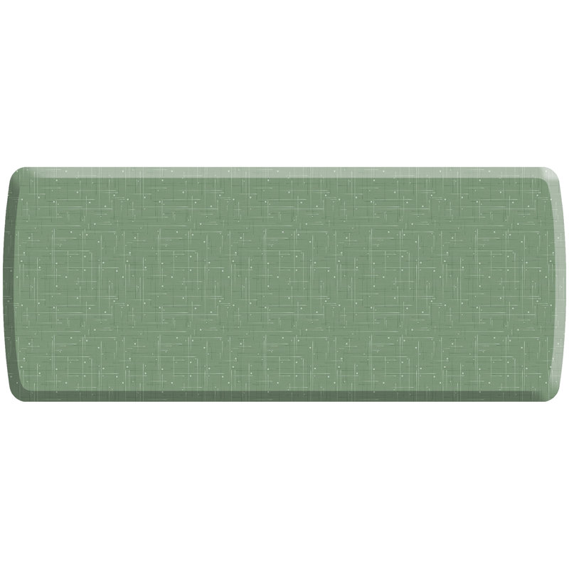Tapis de cuisine anti-fatigue, motif de circuit moderne couleur sauge, Sauge, 30 po x 72 po