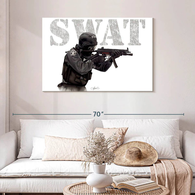 Fighting SWAT, 30" H x 45" W