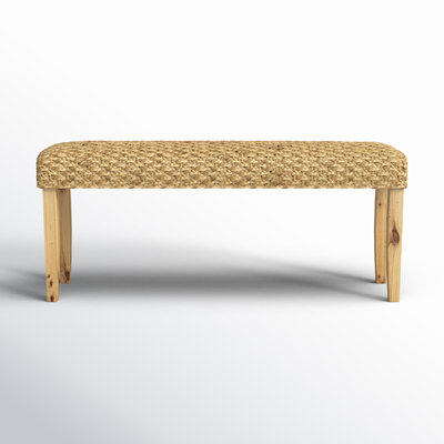 Aust Hand-Woven Water Hyacinth Entryway, Wicker Benches Indoor Solid Wood