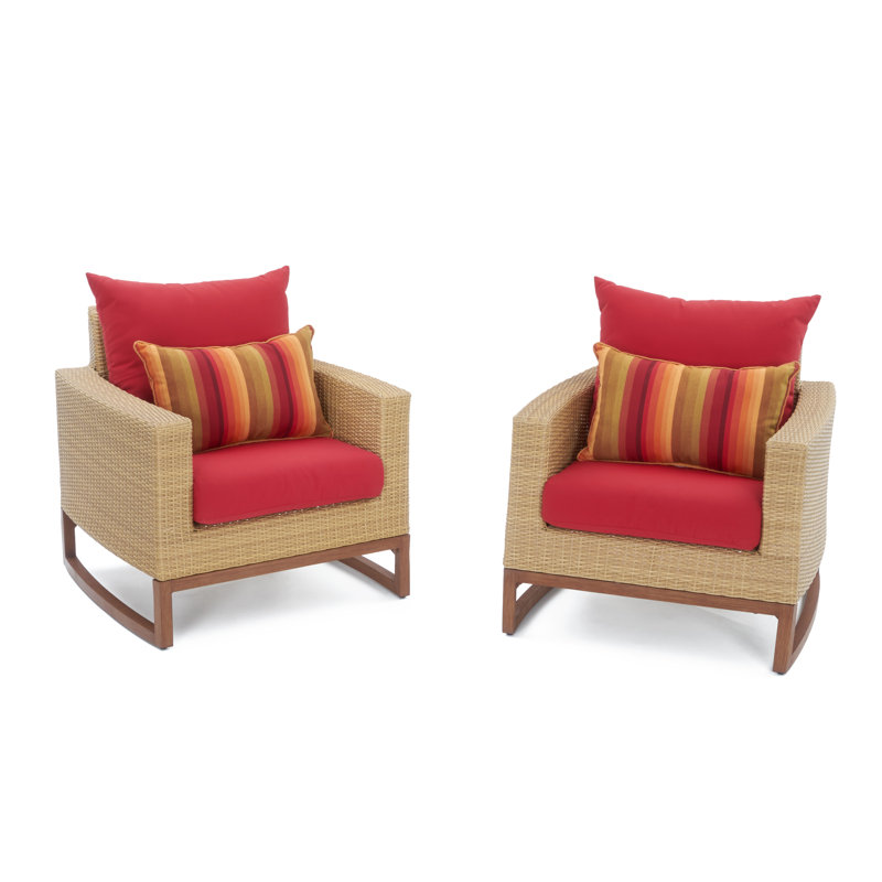 Milana Outdoor 4 - Piece Conversation Set, Canvas Jockey Red Sunbrella® Canvas