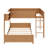 Jexley Wooden Bunk Bed with Built-in Storage Shelf & Ladder, Solid Wood Frame, Slat Support, No Box Spring Needed-128988934