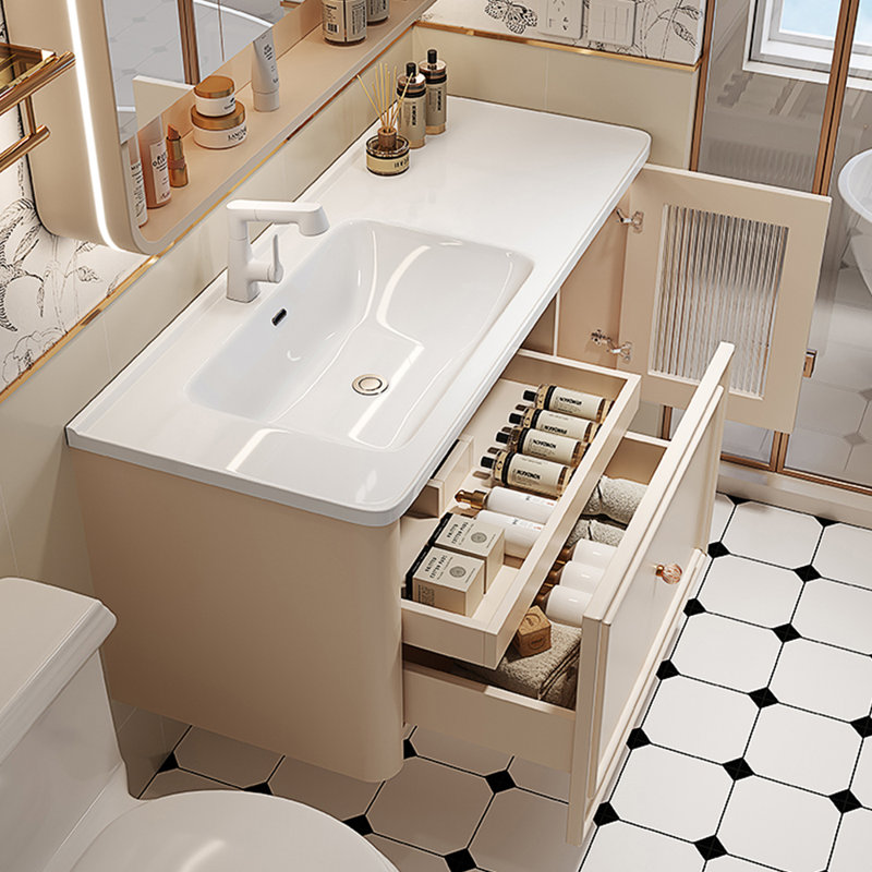 Armoire de salle de bain de style français crème
