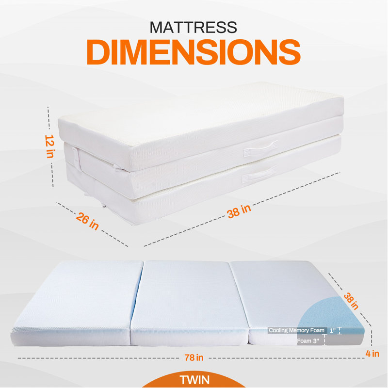 Matelas de futon simple 4 po Beneccio, Lit simple, 4"