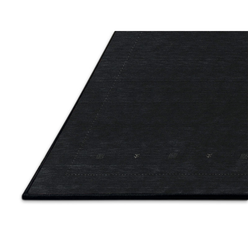 Tapis contemporain noir, Rectangle 2 pi x 4 pi