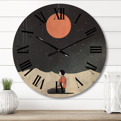 Minimalism Solidate Landscape II - Minimalism Oversized Wood Wall Clock