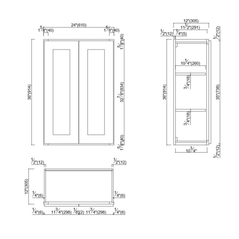 Armoire de cuisine style Shaker de Design House Brookings (prête à assembler), H 36 po x l 24 po, Espresso