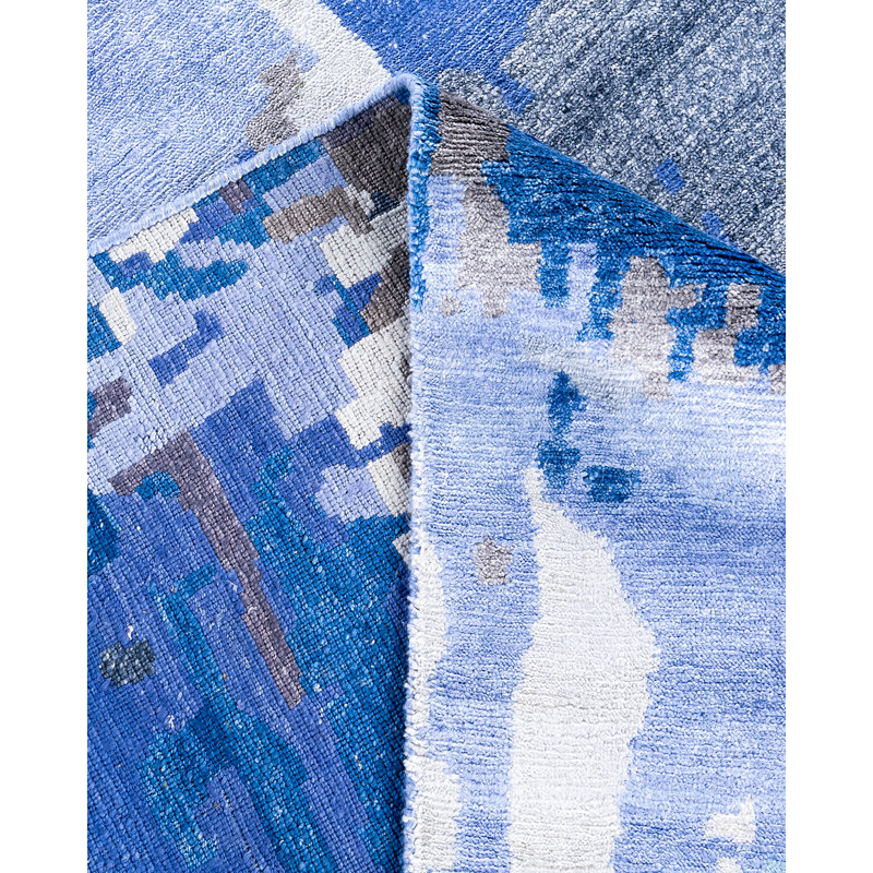 Overdyed One-of-a-Kind Rectangle 9'1" X 11'10" Hand Knotted Area Rug