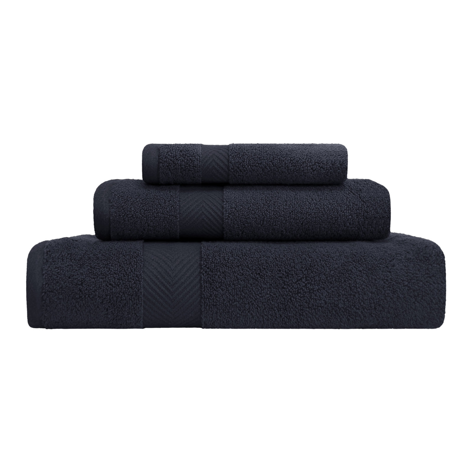 Hamachi 3-Piece Cotton Towel Set, Black