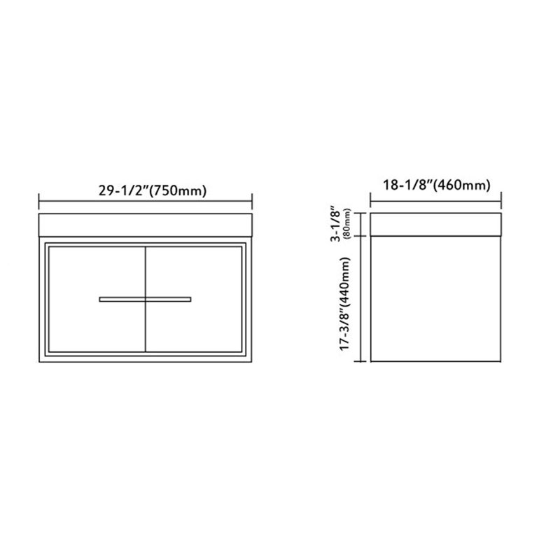 Shalisa 30 " W Free Standing Wall Mounted Single Double Single Vanity Bathroom Vanity With Resin Top, Gray