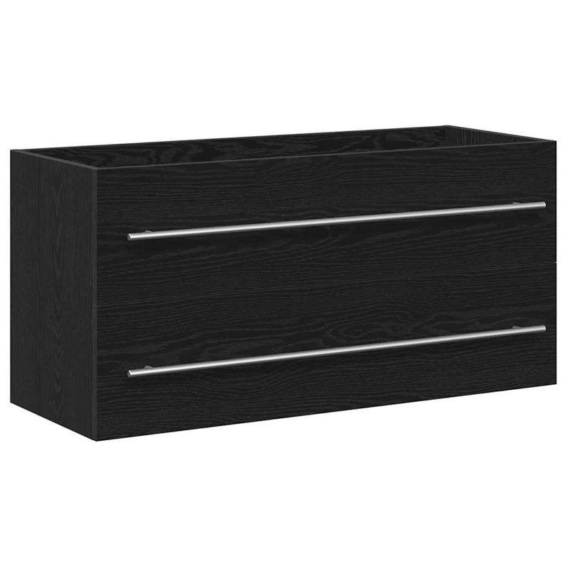 Lucama 100cm Single Bathroom Vanity Base Only, Black Oak