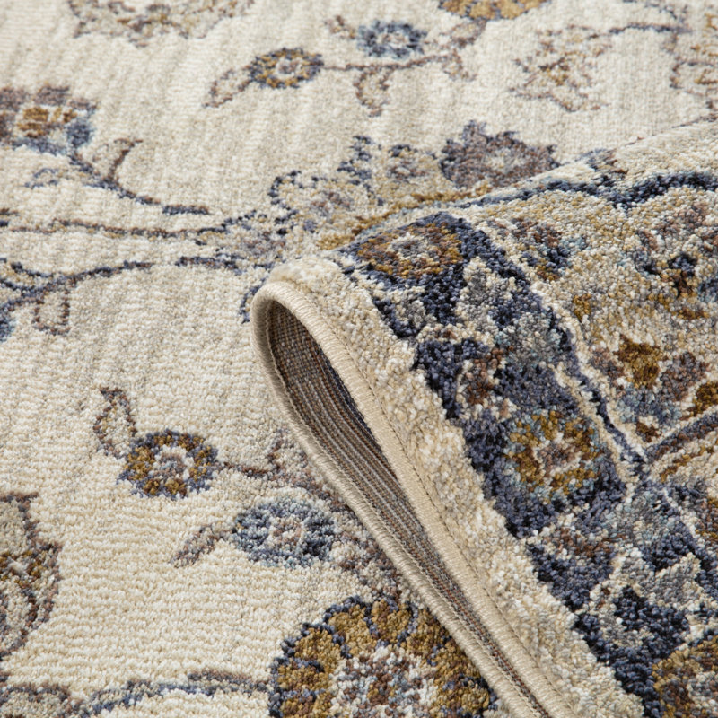 Tapis oriental brun / gris Cadwaller, Rectangle 5 pi 3 po x 7 pi 6 po