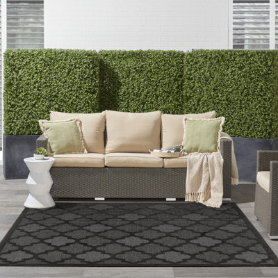 Tapis intérieur / extérieur gris anthracite / noir Adianey