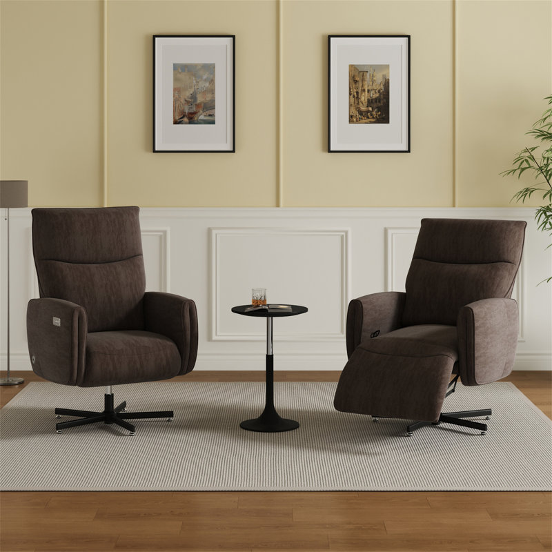 Fauteuil inclinable électrique pivotant, Brun