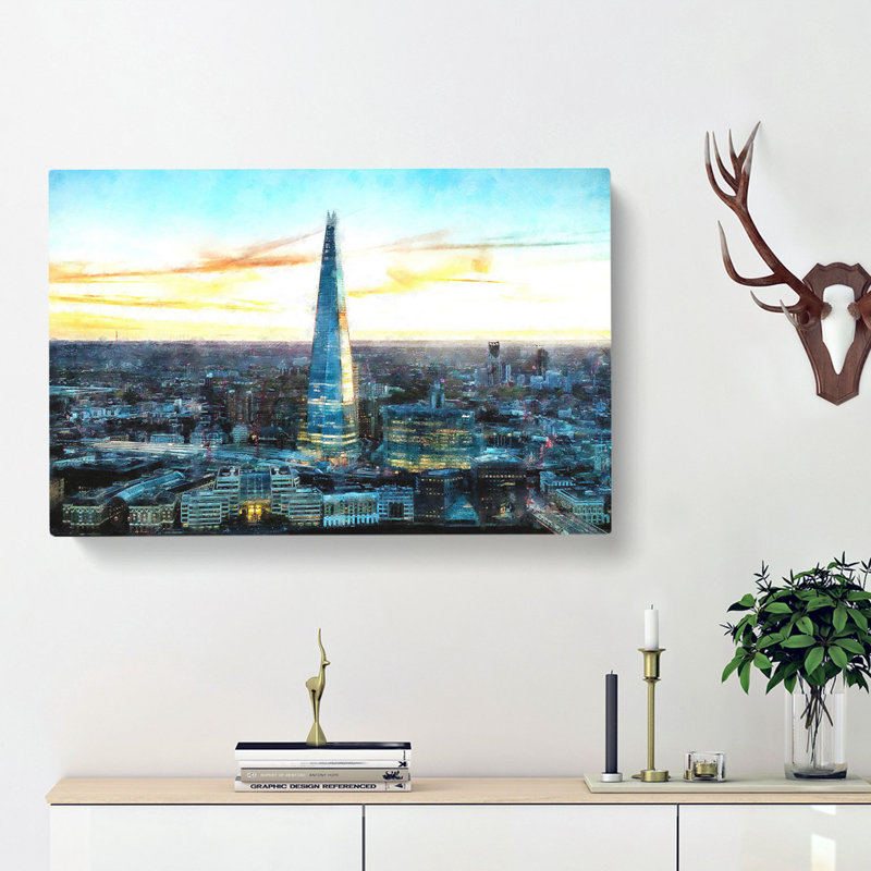 The Shard London England Skyline - Wrapped Canvas Print, 35cm H x 50cm W x 3cm D