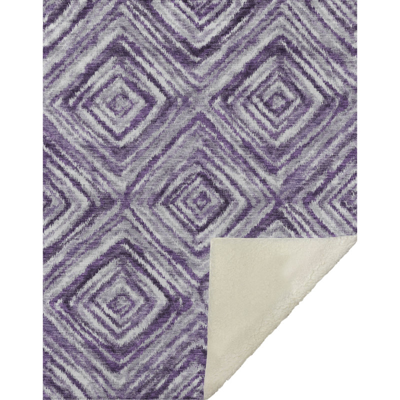 Jeté en sherpa Addison ASB781, Mauve