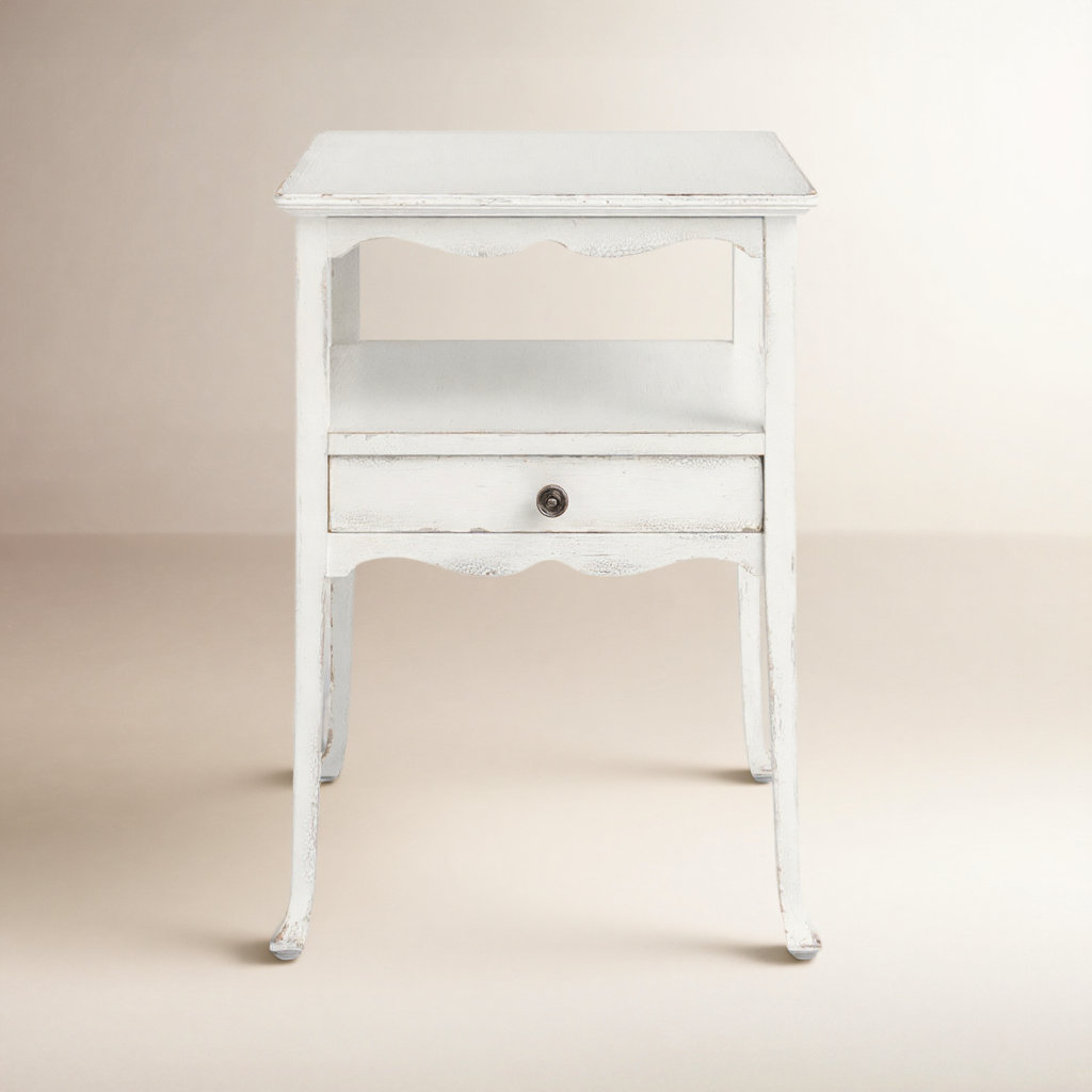 Charleston 18" End Table, Magnolia White