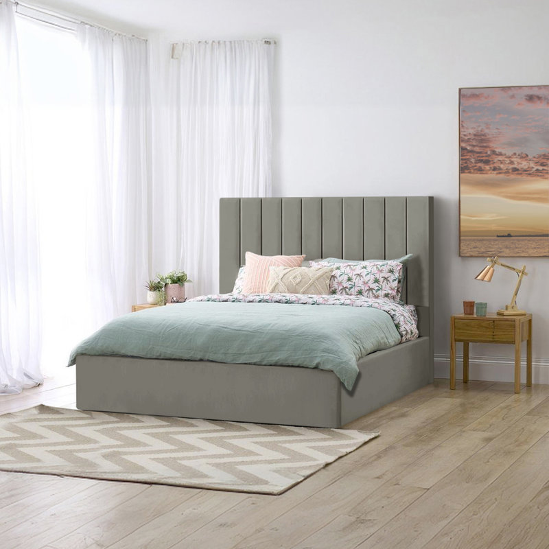 Lydianna Upholstered Bed, Grey, Kingsize (5')