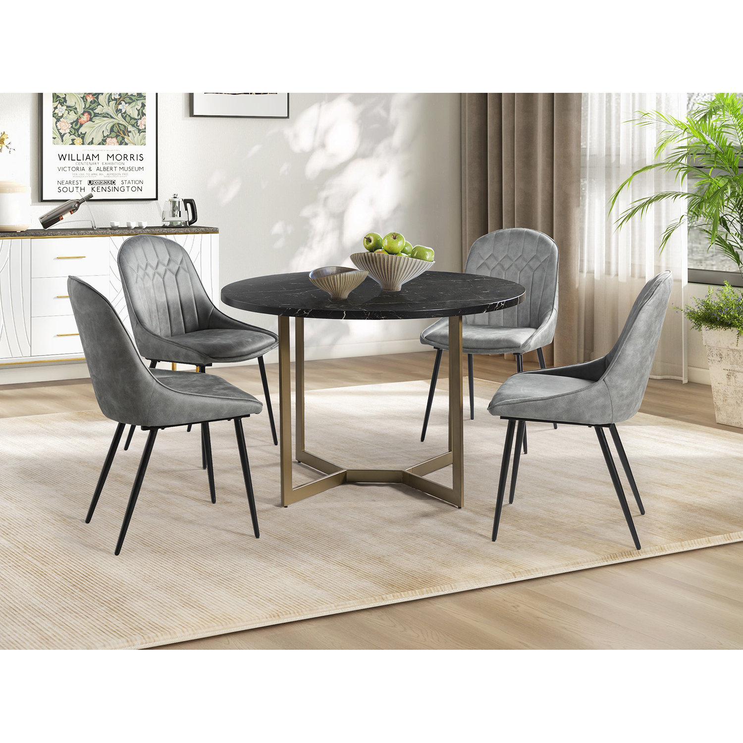 Wade Logan® Asiel Round Marble Dining Table | Wayfair