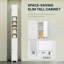 Narrow Linen Freestanding Bathroom Cabinet with Adjustable Shelf