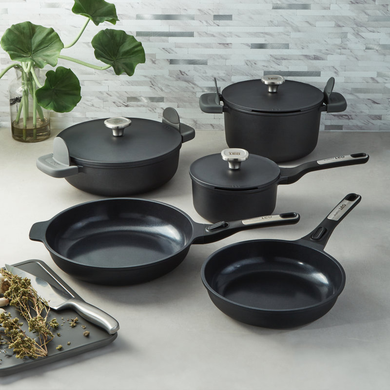 Batterie de cuisine en céramique antiadhésive de 8 pièces BergHOFF Leo Phantom, recyclée