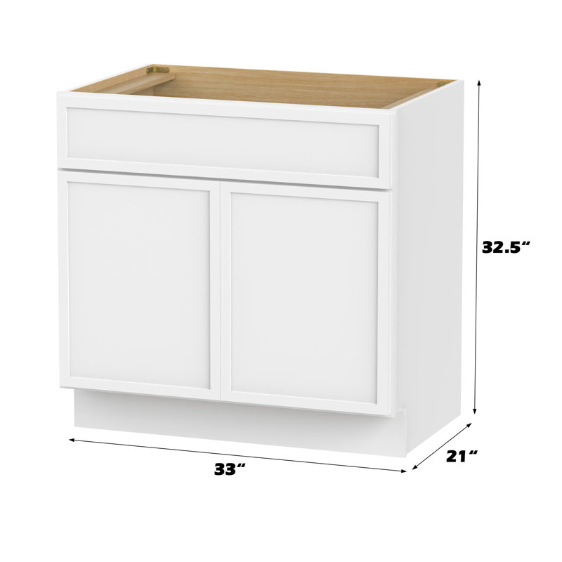 33" Single Bathroom Vanity Base Only, White