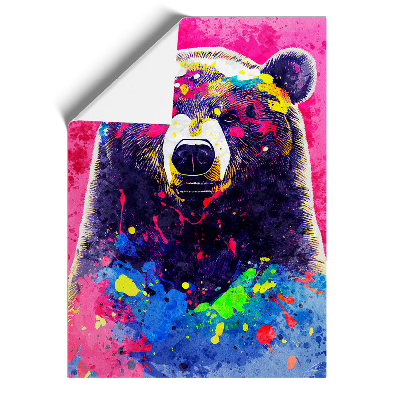 Splashed Bear No.2 Abstract - Wall Art, Paper, 59.4cm H x 42cm W, No Matte