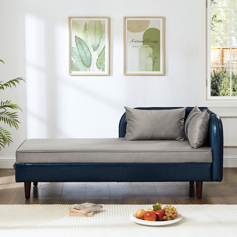 Chaise longue de rangement moderne 65 po avec revêtement en velours