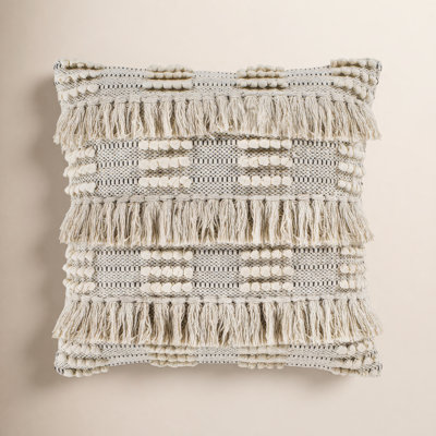 Venora Fringed Cotton Throw Pillow