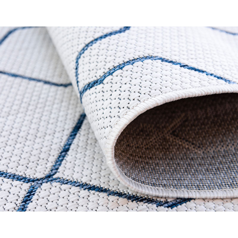 Outdoor Preen Area Rug Cream Color, Rectangle 6' x 9'