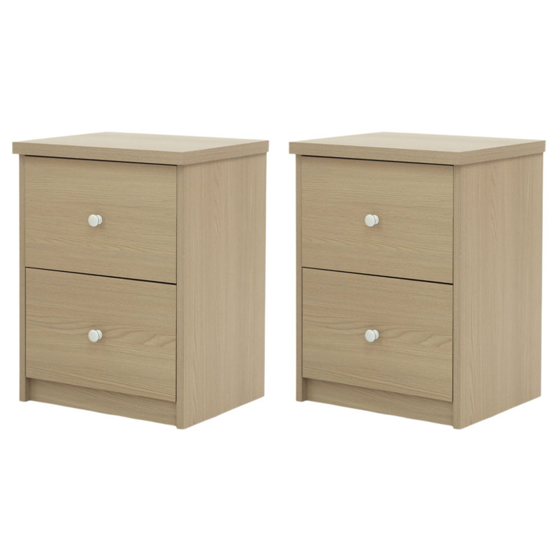 Freya 40.8cm W Bedside Table, Smoked Oak Effect