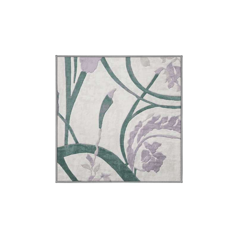 Tapis gris lavable à la machine, Carré 7 pi