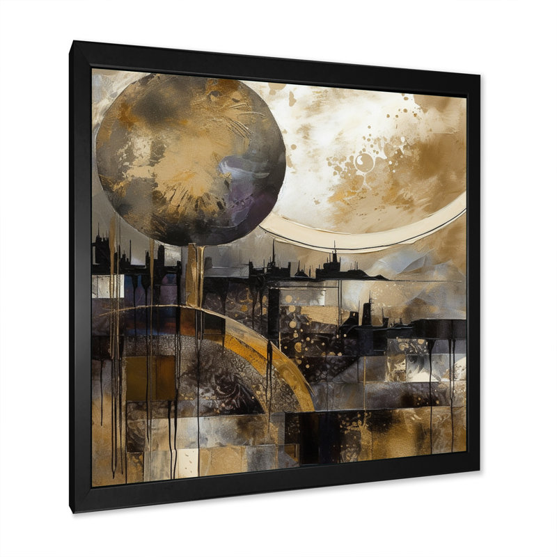 Claghorn explorant la lune dorée en évolution II, Cadre photo noir, H 16 po x l 16 po x P 1 po