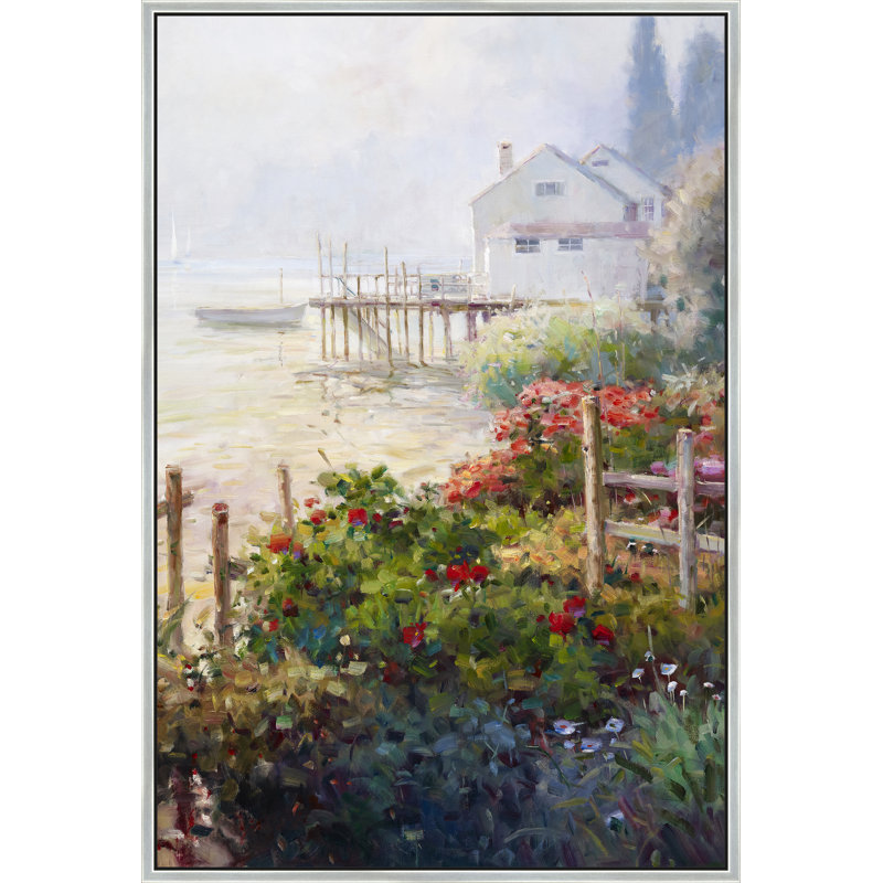 Harbor Garden Morning Print, Silver, 74" H x 50" W
