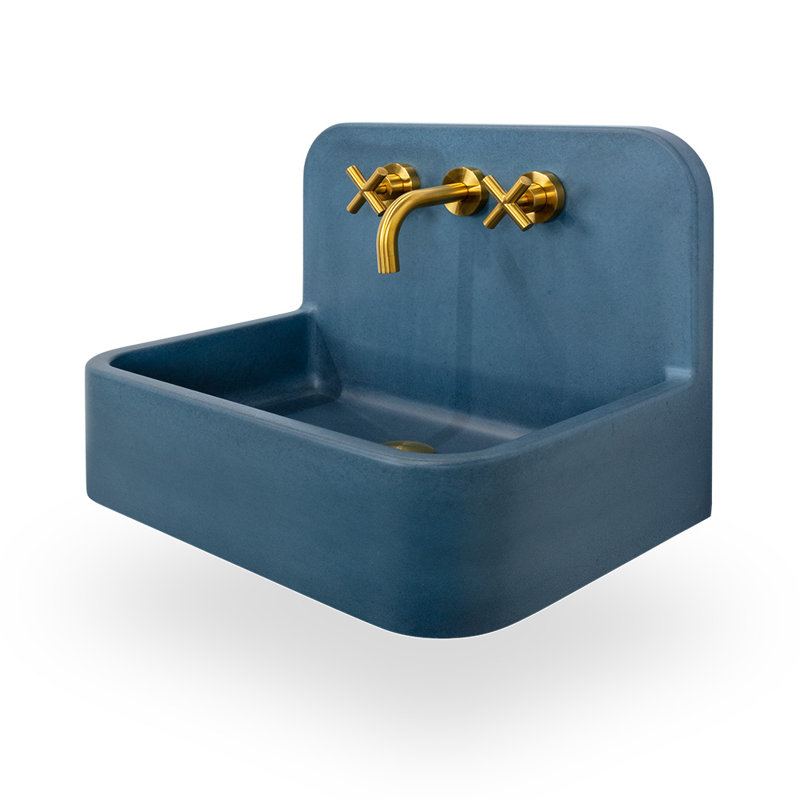 Newterra Handmade Concrete Wall/Vessel 22" Bathroom Sink, Galaxy, 3 Hole