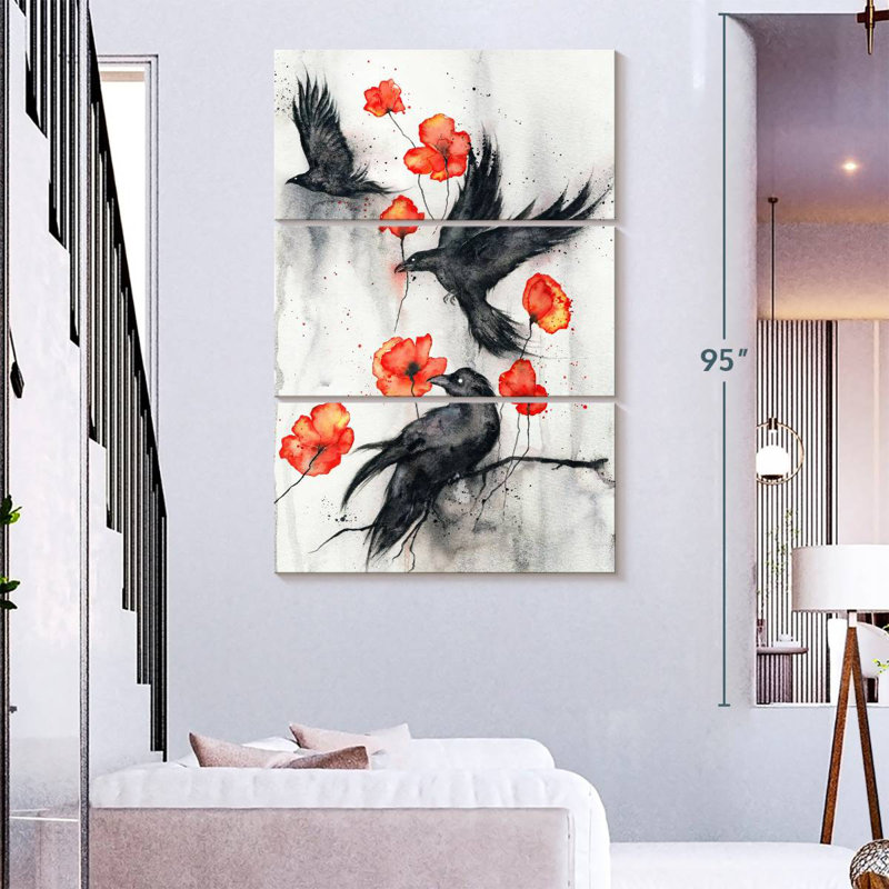 Brampt Ravens, 74" H x 48" W