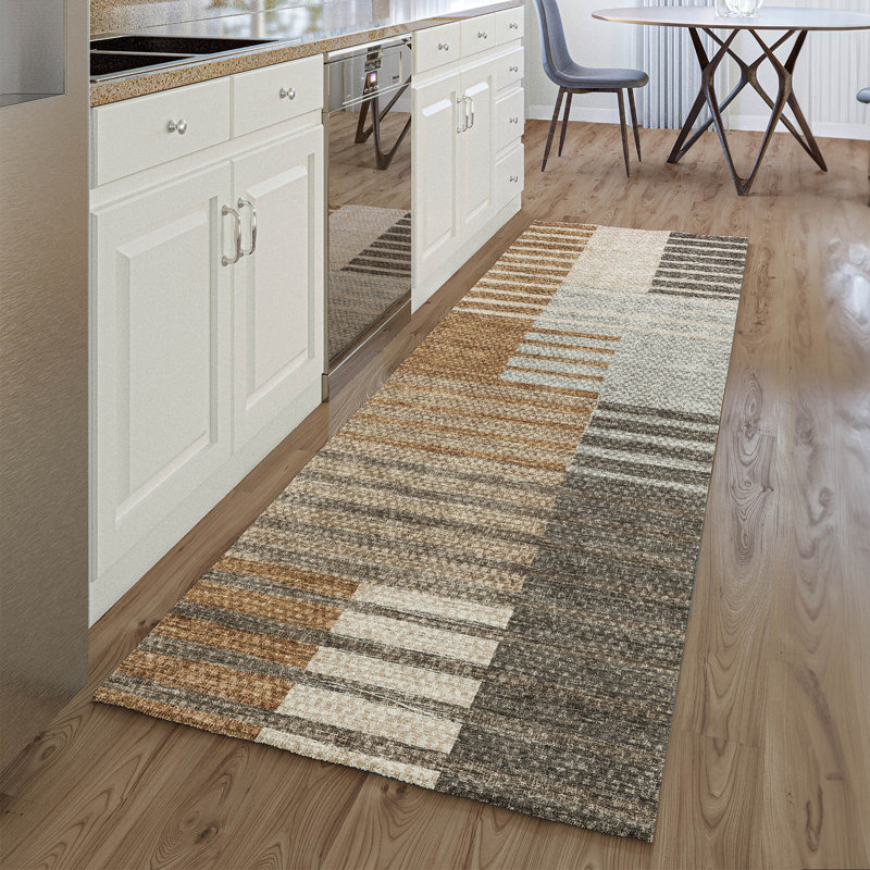 Tapis paprika de qualité supérieure lavable à la machine Prisco, Tapis de couloir 2 pi 3 po x 7 pi 6 po