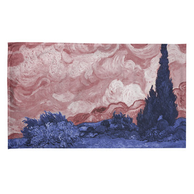 Serviette de thé avec blé cyprès wheatfield