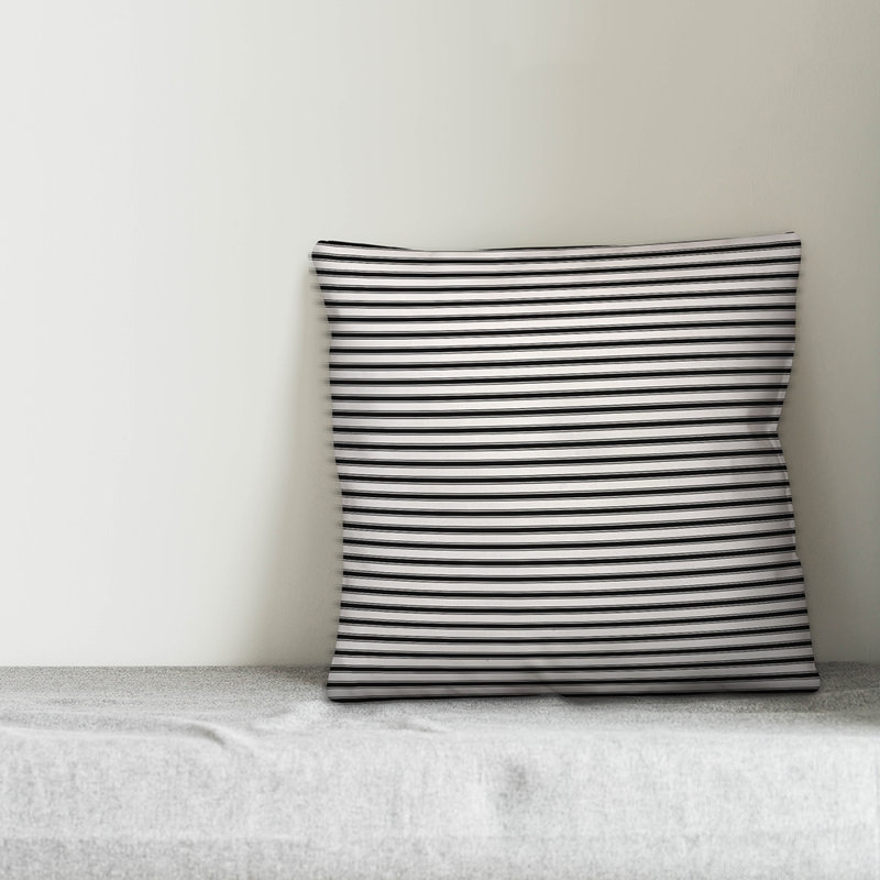 Kansas Abstract Throw Pillow, 18" x 18", Black Striped 1